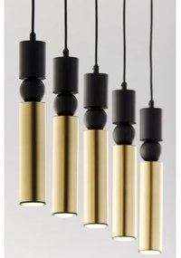 Lustră pe cablu Jupiter 2012 ALAS 5xGU10/10W/230V negru/auriu