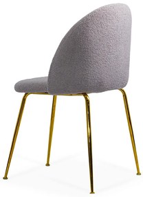 Scaun living gri din boucle cu picioare aurii BUC 284