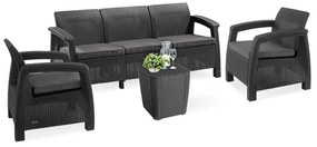 Set de mobilier de grădină Corfu Love duo cu masă Luzon grafit
