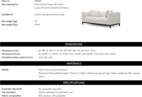 Canapea fixa design LUX Corso S, lyssa sand