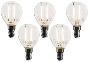 Set de 5 becuri LED E14 reglabile P45 transparente 3W 250 lm 2700K