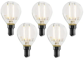 Set de 5 becuri LED E14 reglabile P45 transparente 3W 250 lm 2700K