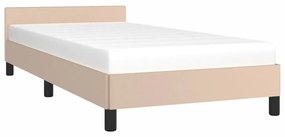 Cadru de pat cu tablie, cappuccino, 80x200 cm, piele ecologica Cappuccino, 80 x 200 cm