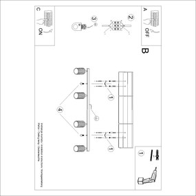 Brilagi - Plafonieră CRESTO cu spoturi 4xGU10/10W/230V roșie