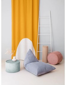 Fotoliu puf pentru copii albastru cu tapițerie din catifea reiată Big Lounger – Wigiwama