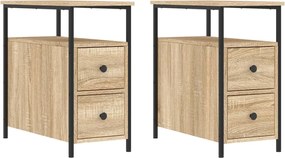 vidaXL Noptiere, 2 buc., stejar sonoma, 30x60x60 cm, lemn prelucrat