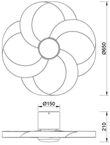 Lustra LED, Ventilator minimalist cu telecomanda, ROSE aspect lemn MA-8707