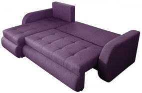 Coltar extensibil reversibil Genoa Purple 243x141x81 cm cu lada de depozitare