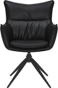 Set de 2 scaune pivotante VOGUE piele sintetica neagra