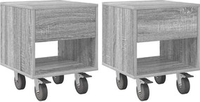 vidaXL Noptieră 2 pcs Gri Sonoma 40,5 x 40 x 48 cm Lemn compozit