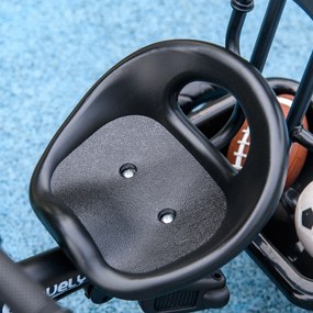 HOMCOM Tricicletă pentru copii 6-în-1 cu bară de împins, copertină, centură, coș pentru depozitare, pentru 1-5 ani, Albastru închis | Aosom Romania