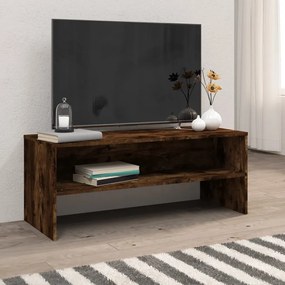 815231 vidaXL Comodă TV, stejar fumuriu, 100x40x40 cm, lemn compozit