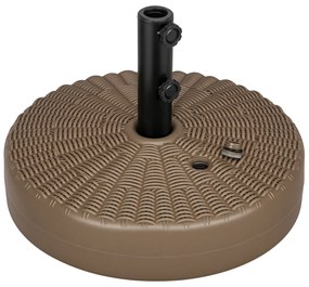 Outsunny Bază pentru Umbrelă cu Butoane Rotative Încorporate și Duză Laterală, Ø51x36 cm, Maro | Aosom Romania