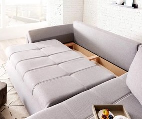 Colțar extensibil dumonde cu ladă de depozitare si sezut confortabil din spuma high-density, Loana Enjoy Grey II 270x185 cm