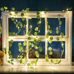 Instalație LED solară Aigostar 100xLED/12m IP65 alb cald eucalipt