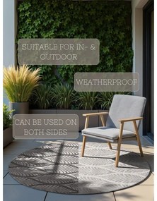 Covor pentru exterior și interior gri/fildeș rotund ø 160 cm Duet Liora – NORTHRUGS