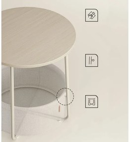 Masă laterală NOIRA crem/albă