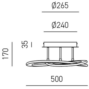 Lustra LED aplicata diametru 50cm YARA 3000K sau 4000K