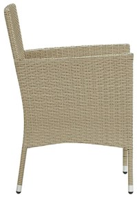 Set mobilier de gradina, 5 piese, bej Bej, Lungime masa 85 cm, 5