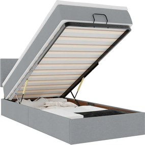 vidaXL Cadru de pat otoman cu saltea țesătură gri deschis 80x200cm