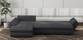 Colțar extensibil dumonde cu ladă de depozitare si sezut confortabil din spuma high-density, Loana XL Enjoy Grafit II 335x185 cm