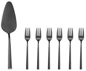 Set tacamuri inox servire desert, 7 piese, Como Black