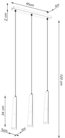Lustră pe cablu Sollux SL.1399 PRYSM 3xG9/8W/230V alb
