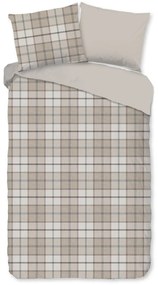 Lenjerie de pat maro deschis din flanelă pentru pat dublu/extinsă 200x220 cm Bernardus – Good Morning