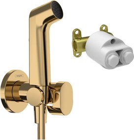 Set dus igienic cu corp ingropat Hansgrohe Bidette S EcoSmart 1 jet auriu lucios