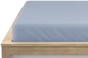 Cearsaf cu elastic din microfibra albastru deschis 160 x 200 cm