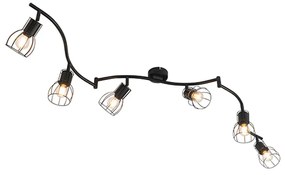 Plafoniera moderna cu spoturi neagra 145 cm 6 lumini - Botu
