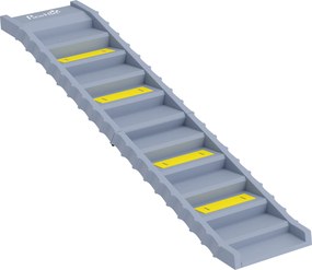 PawHut Scară Pliabilă pentru Câini, pentru Mașină și Paturi, 10 Trepte Antiderapante, Capacitate 68kg, Gri | Aosom Romania