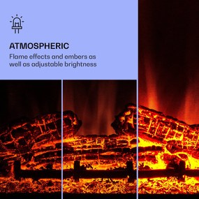 Klarstein Studio 5 Arc șemineu electric 1800 W LED flăcări ventilator telecomandă