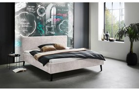 Pat matrimonial bej tapițat fără somieră 180x200 cm Avola – Meise Möbel