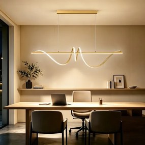 BRILAGI - Lustra LED reglabilă pe cablu SIGNATURE LED/50W/230V 120 cm aurie + telecomandă
