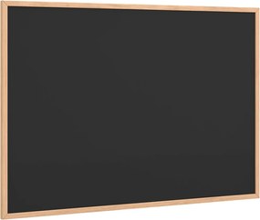 vidaXL Tablă cu ramă din lemn masiv de pin, neagră, 80x55 cm