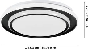 Eglo 902046 - Plafonieră LED MOSCHELLA LED/24W/230V Ø 40 cm neagră