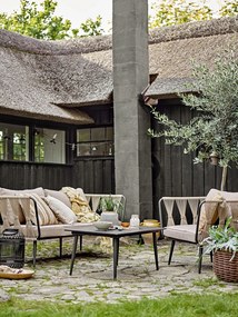 Canapea de exterior, bej, din metal Pavone