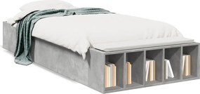 vidaXL Cadru de pat, gri beton, 100x200 cm, lemn prelucrat
