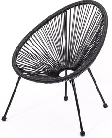 Fotoliu din răchită Le Bonom Avocado, negru