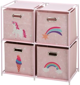 Dulap pentru copii Storage Solutions cu 4cutii de depozitare, 68 x 35 x 70 cm