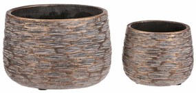 Set de recipiente din beton Ryha, 2 bucăți, gri,înălțime 12 cm