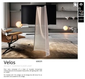 Lampadar LED design ultra-modern Velos crom