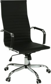 Scaun de birou AZURE 2 NEW, negru/crom, piele ecologica/metal, 63x55x1
