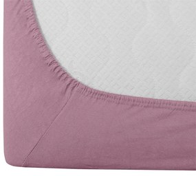 Cearsaf Jersey EXCLUSIVE cu elastic roz 200 x 220 cm