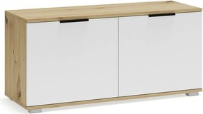 Pantofar CLIF ST-100, stejar artisan/alb, PAL laminat, 100x38x48 cm