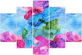 Tablou - Valuri colorate (150x105 cm)