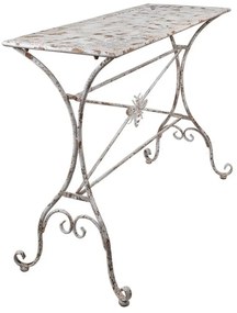 Masa de exterior, alb, din metal, cu aspect vintage, Abeille I