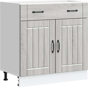 vidaXL Dulap de bază de bucătărie „Lucca” Lemn prelucrat Sonoma gri