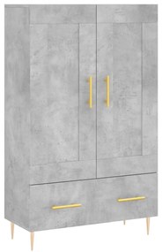 vidaXL Dulap înalt, gri beton, 69,5x31x115 cm, lemn compozit